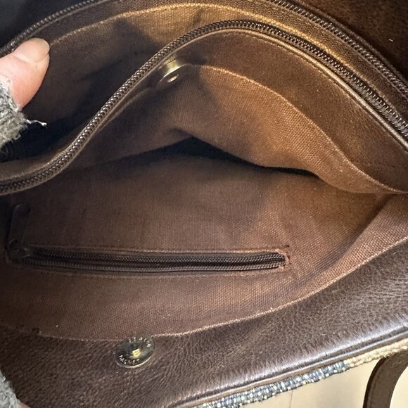 Vintage Western Cloth & Leather Aztec Print Womens Shoulder Bag Purse - Picture 10 of 10